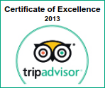 TripAdvisor Certificate of Excellence 2013